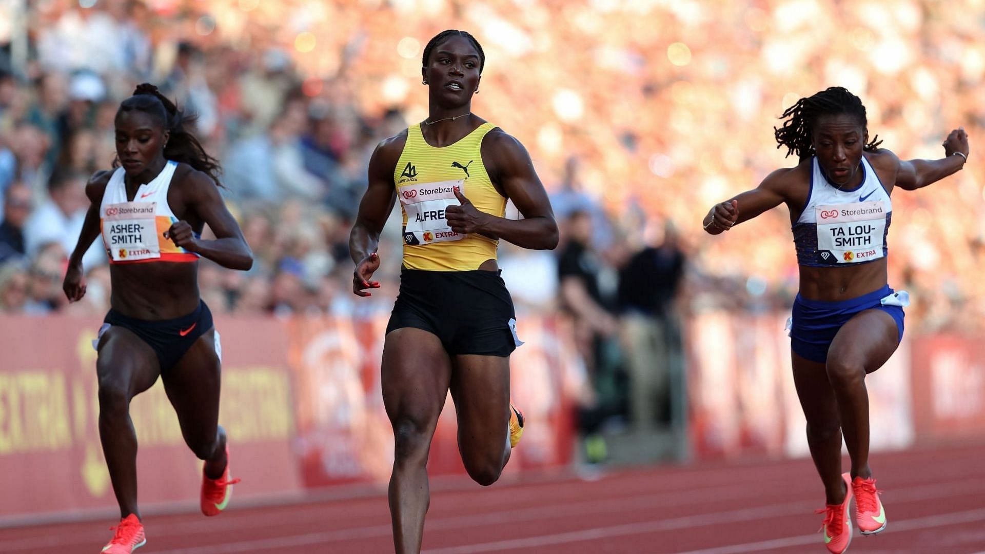 Julien Alfred at 2025 Oslo Diamone League | Source: Getty Images